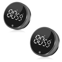 Paddsun 요리용 디지털 주방 타이머 2개 아동용 디지털 교실 타이머 노인용 마그네틱 LED 카운트다운 타이머 교실 베이킹 학습 교육을 위한 3단계 볼륨 조절 가능