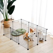 접이식 애완견 울타리 게이트 개 고양이 보안 가드 설치 간편 인클로저 개 울타리 강아지 개집 집 운동 훈련, 10 pcs, CHINA, Black with Door