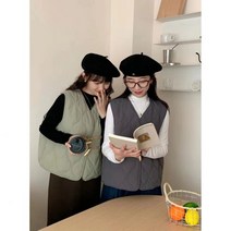 가을 겨울 디자인 편한 루즈핏 기모 떡볶이 더플 패딩 베스트 여성 자켓