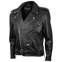 VANCE LEATHERS USA Vance Leathers 남성용 프리미엄 소가죽 컨실러 단열 라이너 사이드 레이스 클래식 MC 오토바이 바이커 블랙 가죽 재킷 블랙., Medium