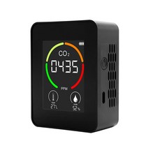 일산화탄소 경보기 탐지기 USB 충전식 CO2 미터 공기 품질 모니터 가스 분석기 이산화탄소 센서 검출기 TVO, 06 3 in1 black