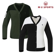 [본사]여성 배색 로고 가디건 MU21722NC11