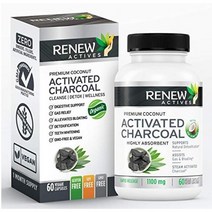 Extra Strength Activated Charcoal Pills 60 정 천연 유기농 코코넛으로 만든 엑스트라 스트렝스 활성탄 숯 소화기 지원 및 치아 미백