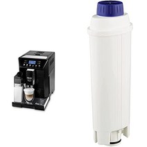 DeLonghi Eletta Evo ECAM 46.860.B LatteCrema 우유 시스템 블랙 및 오리지널 정수 필터가 있는 커피 머신 DLSC002 - 정수 필터가 있는 DeLonghi 커피 머신용 액세서리 흰색, 하얀색, 버튼으로, 하나의
