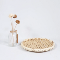 대나무 채반 원형채반 회접시 라탄바구니 튀김 브레드 바스켓 라탄소품(지름 21)