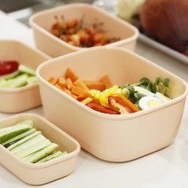 네덜란드 메팔 3000ml 사각 멀티볼 닫으면 밀폐용기 열면 테이블웨어 음식보관 반찬통, 피치
