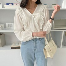 러블리감성 벚꽃 프릴 블라우스 셔츠