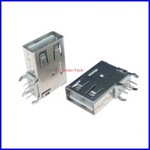 USB 2.0 A 암형 PCB 마운트 소켓 커넥터 10 개 수직 측면 인서트 암 잭 롱타입 90 도