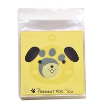 생일 축제 용품 50Pcs 귀여운 만화 동물 쿠키 캔디 가방 자기 접착 비닐 봉투 결혼식 비스킷 베이킹 선물 포장, [01] 7x7cm, [11] S11