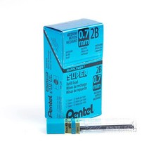 펜텔 Pentel 수퍼 하이폴리머 리필 샤프심 0.7mm 미디엄 2B 샤프심 144개입 50-2B 그레이 736094, 3H lead, 144 Count (Pack of 1)