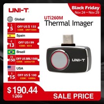 열화상카메라 열화상 적외선 산업용 누수 uni-t 휴대 전화 열 화상 카메라 uti260m 256x192 픽셀 열 화상 카메라 pcb 수리 수도관 바닥 난방 감지, 없음