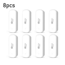 스마트온습도계 온도기록계 Tuya zigbee 스마트 온도 및 습도 센서 배터리 구동 zigbee 스마트 홈 보안 alexa google home과 함께 작동, 8개의 PC 감지기