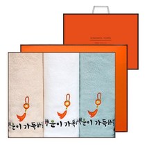 송월 옥행운자수 3매 선물세트(쇼핑백), 판다마켓 골고루(랜덤)