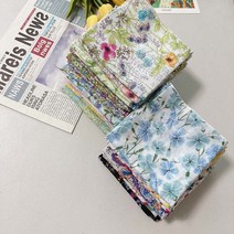 [미스블혹]봄 여름 파스텔 플라워 꽃무늬 이쁜 패턴 아사면 손수건