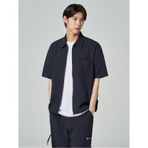 에잇세컨즈 남성 시어서커 집업 반소매 셔츠 네이비 453665NQ2R