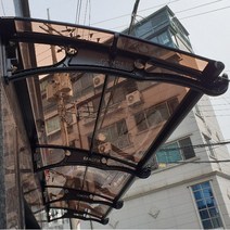 캐노픽스 800 X 1700 창문 비막이 창문 비가림 차고 만들기 아치형파고라 비가림 차양, 투명렉산 검정 브라켓 실버 바
