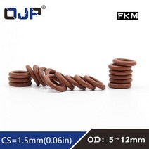 고무 링 브라운 FKM O 씰 CS1.5mm OD5/6/6 로트당 5 개 5/7/8/8.5/9/10/10. O링 오일 가스켓 와셔 11 12mm, 11x8x1.5mm, 15pieces