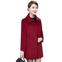 캐시미어 코트 오버 케이프 혼합 모직 겉옷 기본 여성 모직 싱글 브레스트 봄 가 겨울