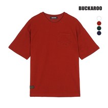 [버커루] 유니 40수2합 PQ 루즈핏 5부 라운드티셔츠(B193TS110P)