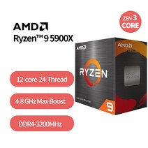 CPU 새로운 AMD Ryzen 9 5900X R9 37 GHz 12 코어 24 스레드 프로세서 7NM L3 64M 100000000061 소켓 AM4 팬 없음