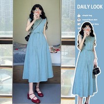 POMTOR 임산부 원피스 여름 패션 감령 소녀 플라이 스커트