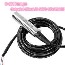 스마트 수위 센서 물 탱크 액체 깊이 레벨 미터 0-5M 범위 4-20Ma 0-10V Rs485 출력, 02 2m range 5m cable_02 0-5V