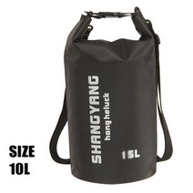 오토바이 가방 야외 PVC 드라이 자루 가방 방수 40L 60L 80L 어깨 가방 다이빙 수영 하이킹 운전 여행 키트, 12 Black 10L, 1개