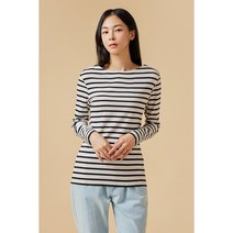 [JAJU/자주] 여 BETTER_코튼 보트넥 긴팔 티셔츠_오프 화이트