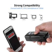 택배스캐너 핑거스캐너 바코드스캐너 QR 무선 바코드 스캐너 BT 및 2.4G 무선 연결 휴대용 코드바 QR, 한개옵션0