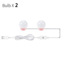파우더룸 화장대 조명 캔링 LED 12V 메이크업 거울 전구 할리우드 화장대 조명 무단 조도 조절 벽 램프 6 10 14 화장대 용 전구 키트, Two Years Warranty, 2 Bulbs Pink_Nature White | CH