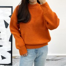 스토리원 여성 컬러 오버핏 라운드 니트 WM-KN036