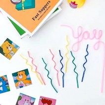 8개세트 무지개 꼬불초 웨이브초 생일초 파티초 커플 기념일, 1color
