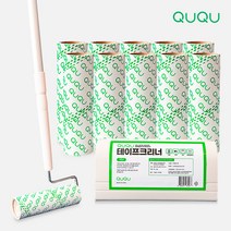 QUQU 돌돌이 롤 테이프 클리너 본품+연장봉+리필, 10p