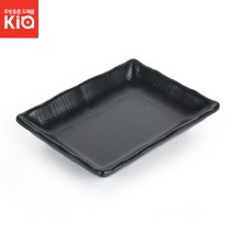 웰빙스끼다시 체크(흑) 블랙컬러 접시 멜라민 DS-7859, 웰빙스끼다시 체크(흑) DS-7859