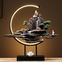 풍경 인센스콘 흐르는 물 장식 사무실 인센스 홀더, 아래로 비행+향+수제꽃