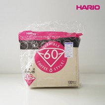 [하리오] V60 핸드드립 커피 여과지 필터 5~6인용 100매(옐로우) VCF-03-10, 상세 설명 참조