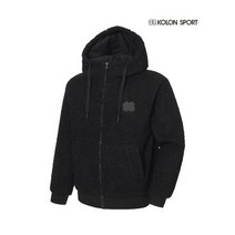 코오롱스포츠 동절 남녀공용 솔리드 플리스 후디 재킷 TLJFW21501BLK