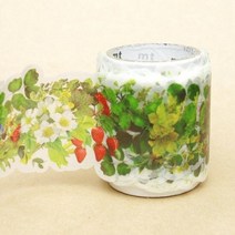 폭38mm-일본 mt 디자인 마스킹테이프 fab Series 다이컷 꽃 그린 hd303-kt04