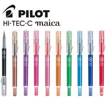 PILOT/하이테크C 0.4mm 1타10개 젤잉크볼펜, 블랙