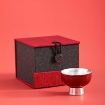 도자기 굽있는 레드 빨간 찻잔 은색 실버 술잔 바이주 선물 커플 결혼 다도 홍차 보이차 녹차, 단일사이즈, D 찻잔