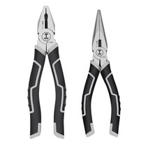 SAIVEINA 다용도 탄소강 고강도 수리용 플라이어 뺀치 공구세트 자동차 수리 만능 펜치+만능 롱노우즈 세트