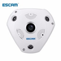 [해외] ESCAM 상어 QP180 HD 960P 1.3MP 360 파노라마 fisheye PTZ 적외선 카메라 VR 카메라 지원 VR 상자 및 마이크로 SD 카드, Eu 플러그, ADD 32G TF CARD