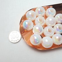 큰 구멍 왕진주알 20mm 무지개물광진주 주름유광진주, 30p