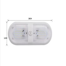 RV 해양 보트 요트 캠핑 자동차 Motorhome trailerr에 대 한 스위치 캐 러 밴 액세서리와 LED 12V24 돔 빛 천장 조명 부품, 없음, double head