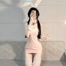 골드적 cos 마카 소녀 순정 규격 나이트 클럽 바 무대 마카 앵커 플레잉 코레스프레, 원사이즈[80-125 캐티즈웨어], 핑크 6종세트   동종양말