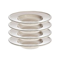 제이미 올리버 러스틱 플랫 림 파스타 볼 26cm 4피스 크림 Jamie Oliver Rustic Reactive Glaze Flat Rim