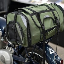 코미네 KOMINE 오토바이 용 저니 시트 백 대용량 가방 리어백 올리브, 블랙