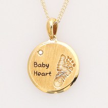아몽 14K 18K 베이비 탄생기록 발도장 각인 써클메달 펜던트 백일선물 돌선물