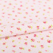 순면 옥스포드 원단 1yard 기준 장미꽃도트 시리즈, 핑크
