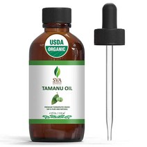 SVA Organics 100% 순수 타마누 오일 | USDA (미국농무부) 인증 유기농 118ml (4온스) - 프리미엄 등급 치료 얼굴 스킨 케어 강한 모발 및 바디 마사지